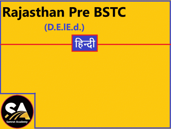 Rajasthan Pre BSTC (D.E.lE.d.)- Language Ability - Hindi